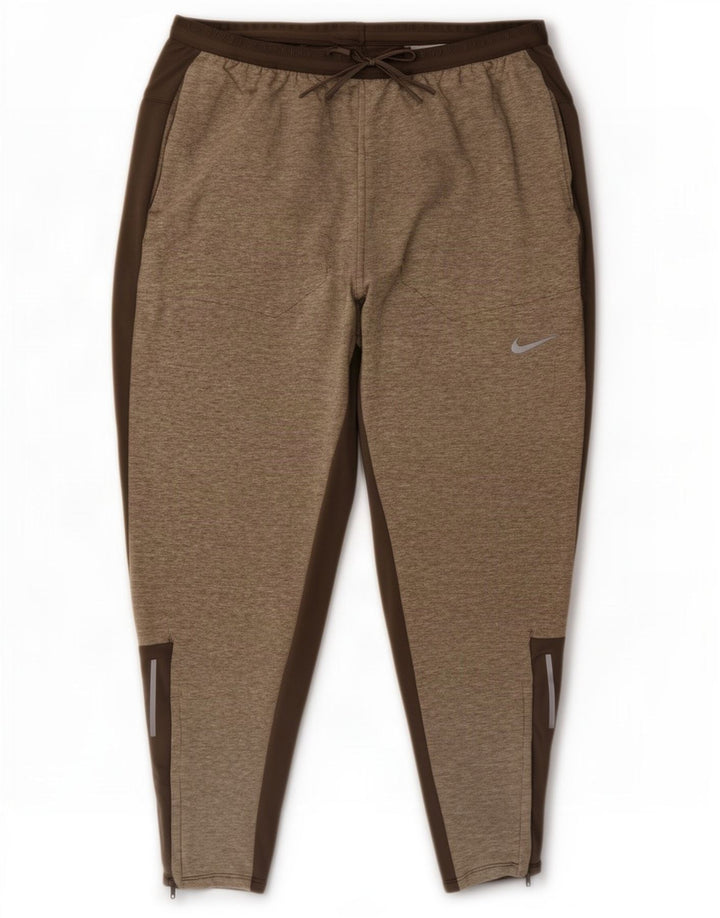 Pantaloni de trening Nike Therma-Fit pentru bărbați, mari, gri, poliester cu pături