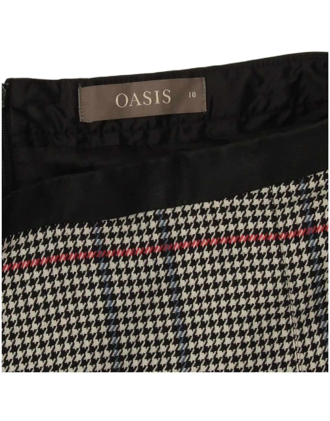 Fusta mini pentru femei Oasis UK 10 Small W28 Gri Houndstooth Poliester