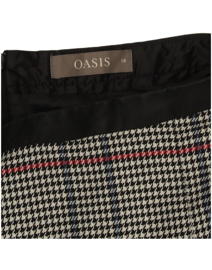 Fusta mini pentru femei Oasis UK 10 Small W28 Gri Houndstooth Poliester