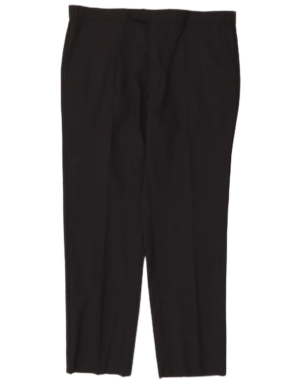Marks & Spencer Pantaloni de costum pentru bărbați L40 L33 Lână neagră