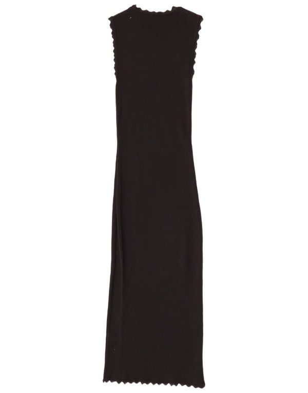 Rochie Maxi fără mâneci pentru femei Zara UK 8 Small Black Viscose