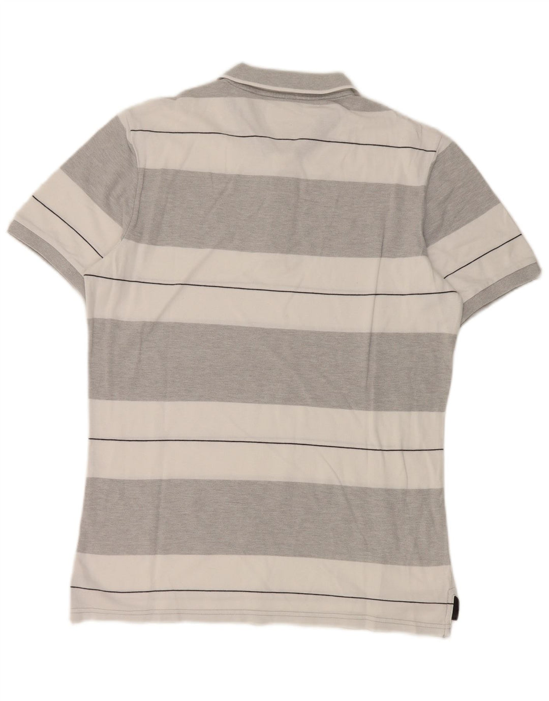 Tricou polo Benetton pentru bărbați, gri mediu cu dungi