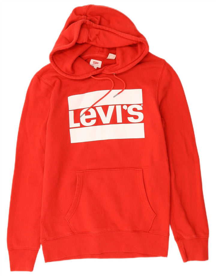 Pulover cu capota cu grafic Levi's pentru bărbați, bumbac roșu mic