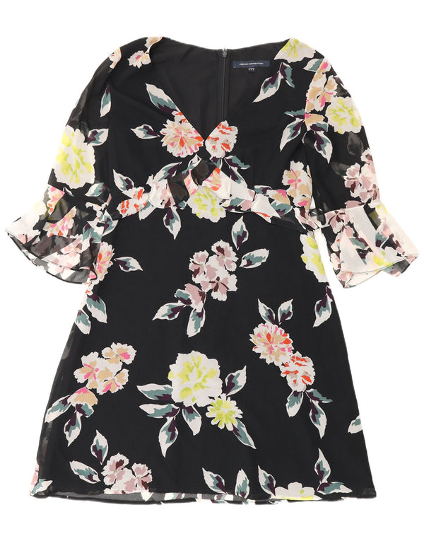 Rochie Empire pentru femei French Connection cu maneci 3/4 UK 12 Medium Black Floral