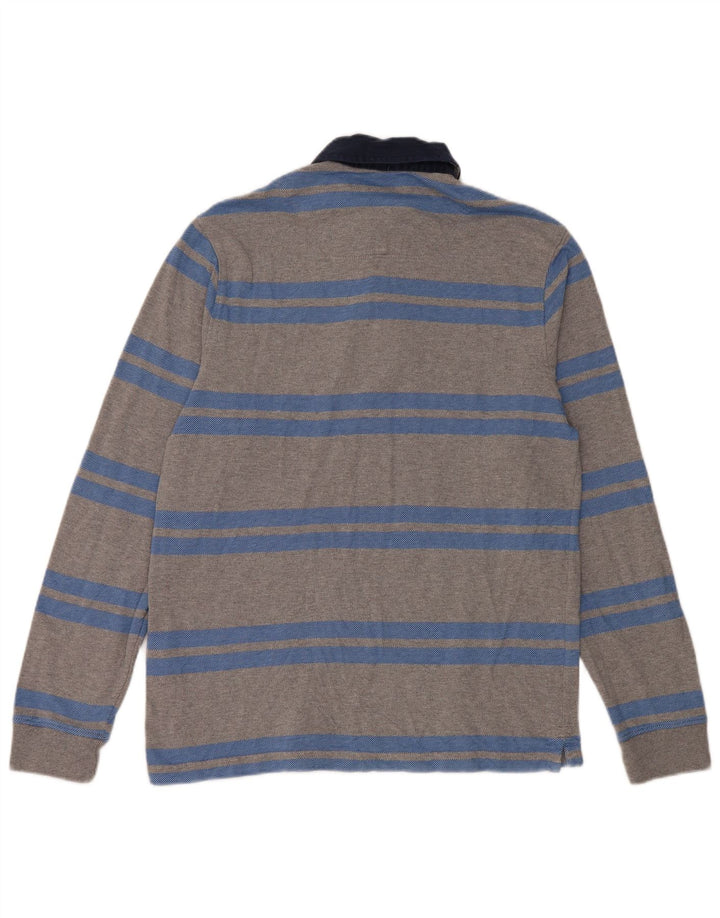 Tricou polo rugby cu mânecă lungă pentru bărbați Marks & Spencer, cu dungi mici, gri