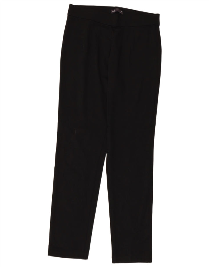 MARKS & SPENCER Pantaloni casual drepti pentru femei UK 12 Medium W30 L30 Negru