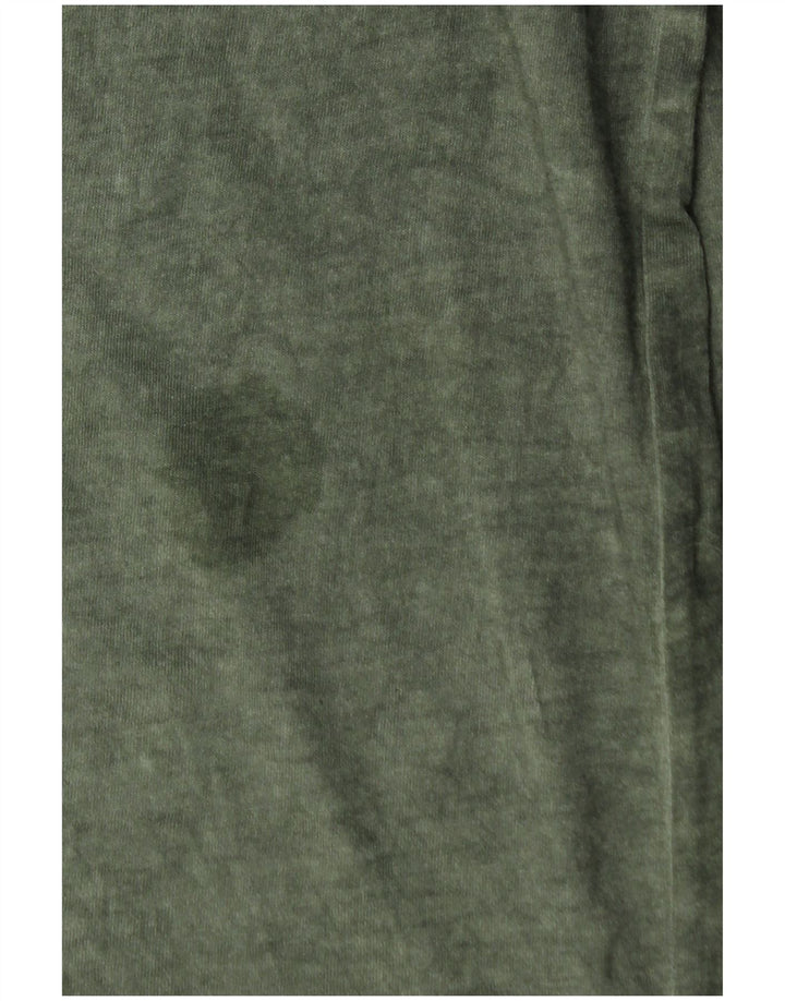 BENETTON Top grafic pentru bărbați cu mânecă lungă din bumbac verde mic