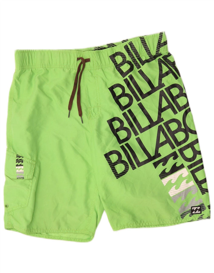 Pantaloni scurți de înot cu grafică pentru bărbați Billabong, poliester verde mic
