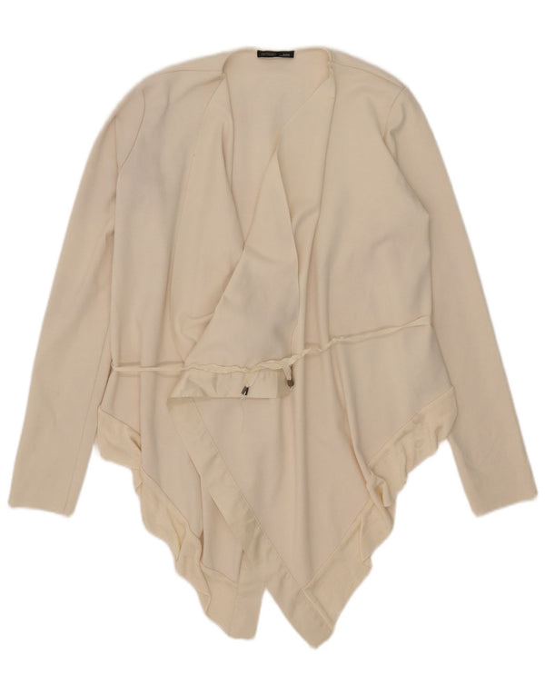 Top cardigan asimetric pentru femei Zara UK 10 mic poliester alb
