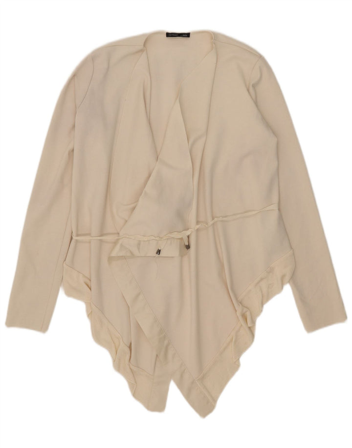 Top cardigan asimetric pentru femei Zara UK 10 mic poliester alb