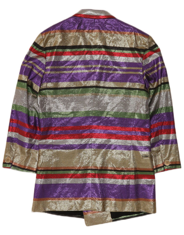 Jachetă pentru femei VINTAGE cu mâneci 3/4 EU 40 Mediu, cu dungi multicolore