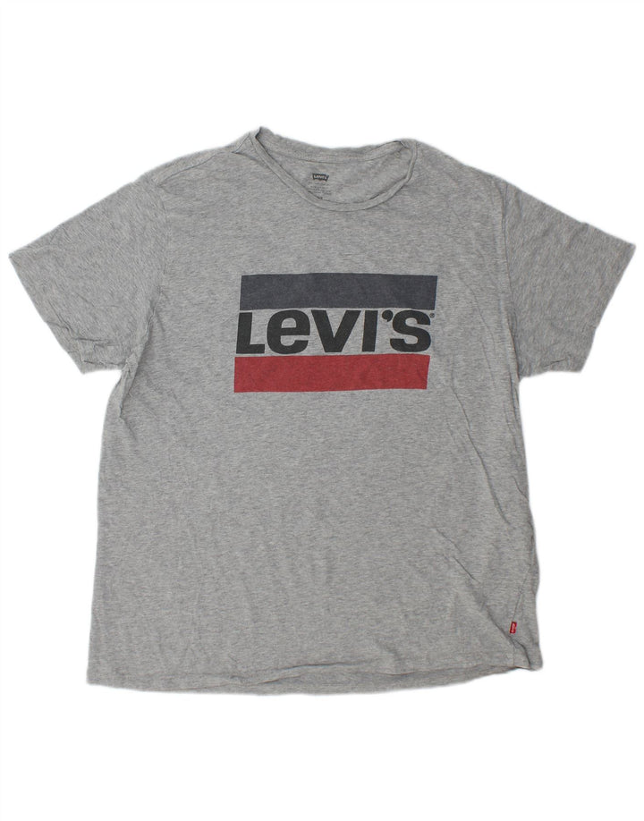 Tricou grafic pentru bărbați Levi's Top mare, gri, bumbac cu pete
