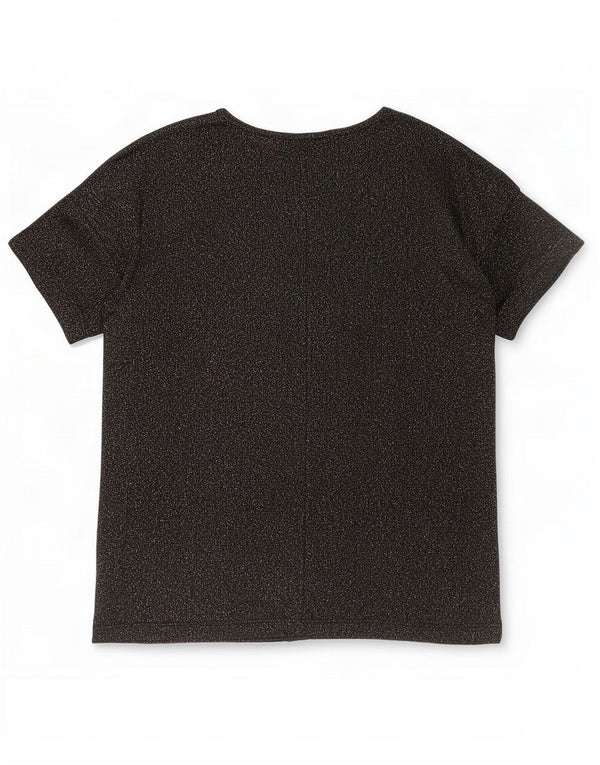 Tricou supradimensionat Topshop pentru femei Top UK 8 Small Black Flecked Poliester