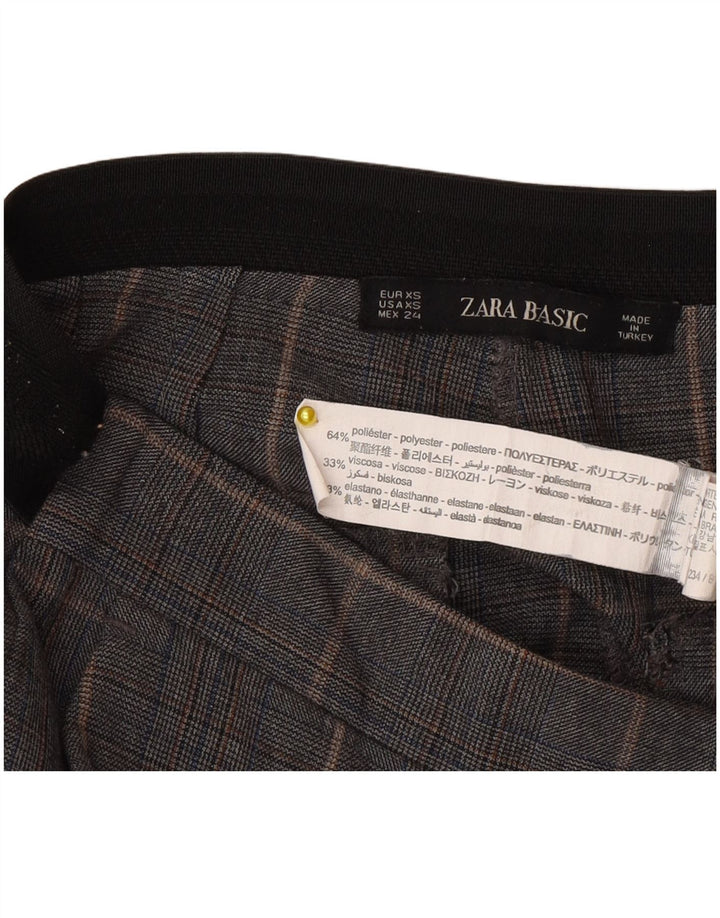 Pantaloni de costum slim pentru femei Zara XS L24 L27 Poliester cu carouri gri