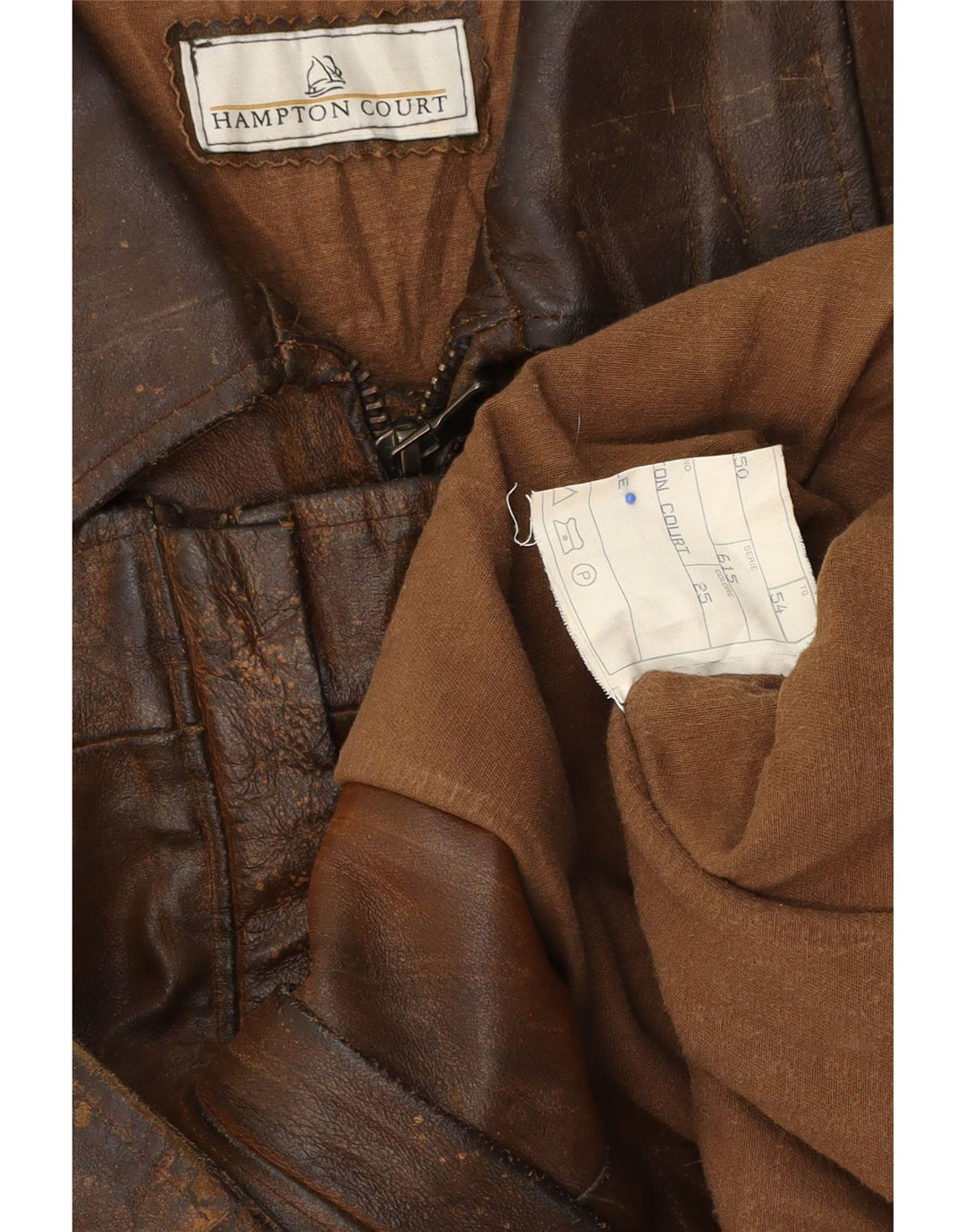 Jachetă din piele vintage pentru bărbați IT 54 2XL din piele maro