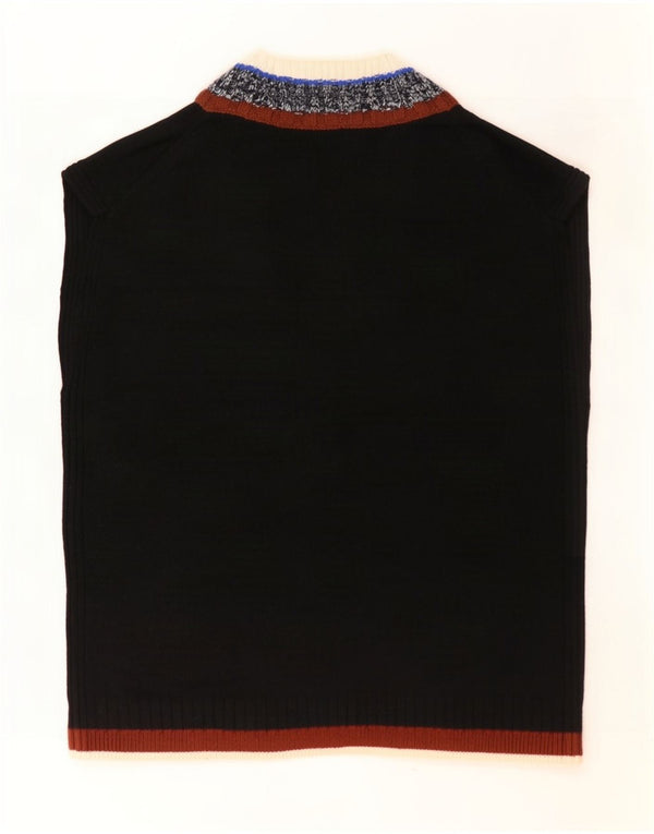 Cos Mens Vest Tank Top Medium Black Colorblock Wool