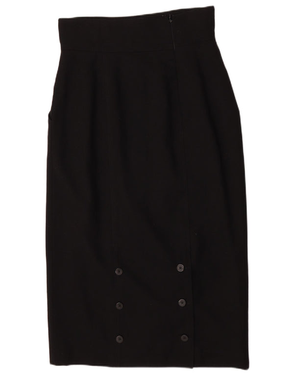 Fusta midi Fendi pentru femei cu talie înaltă IT 44 Medium W28 Lână neagră