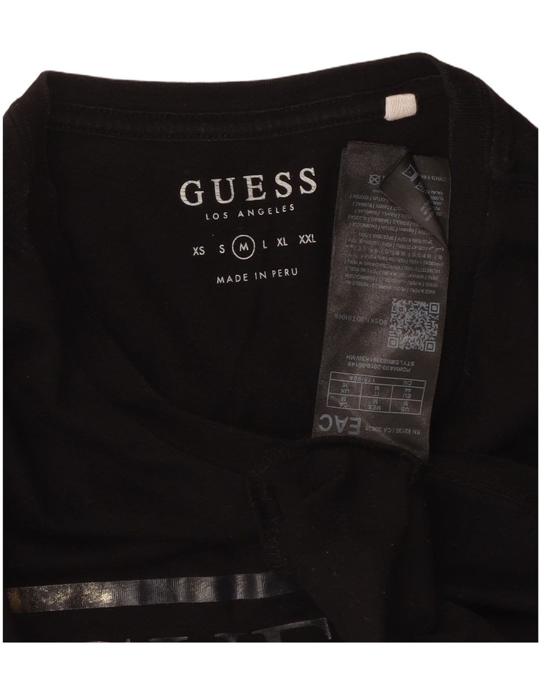 Tricou grafic GUESS pentru bărbați Top mediu din bumbac negru