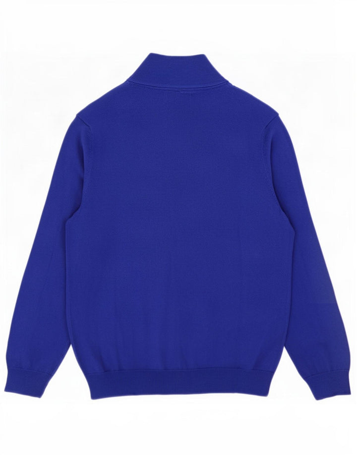 Pulover Lyle & Scott pentru bărbați, cu fermoar, cu gât, bumbac mare, albastru