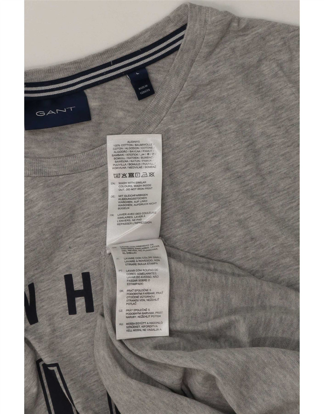Tricou grafic Gant pentru bărbați Top mare bumbac gri
