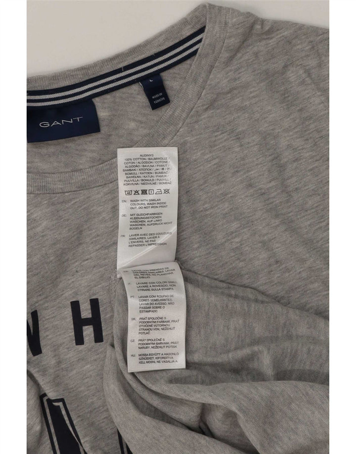 Tricou grafic Gant pentru bărbați Top mare bumbac gri
