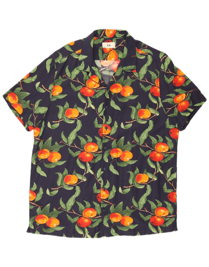 Cămașă cu mânecă scurtă pentru bărbați C&A, cu model abstract, XL bleumarin, viscoză