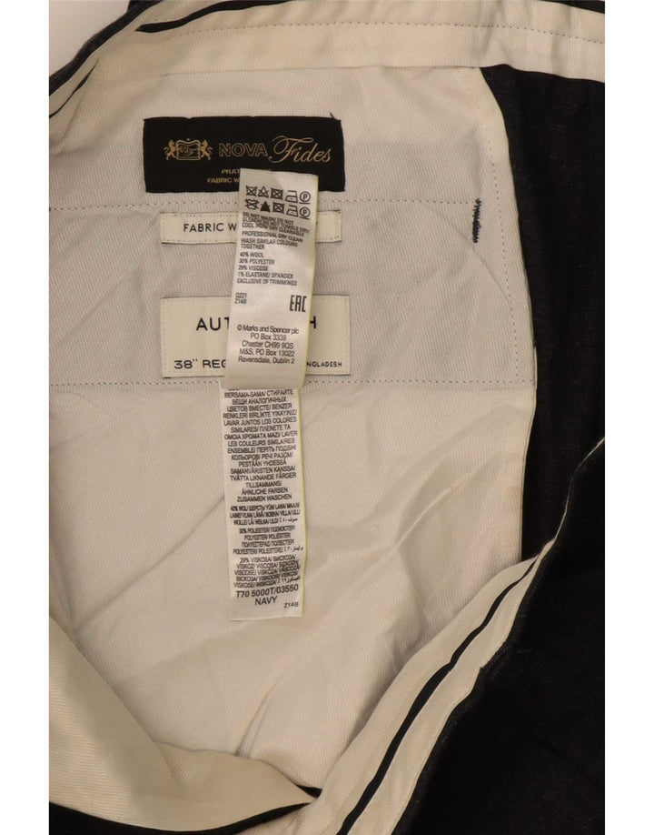 Pantaloni chino pentru bărbați Marks & Spencer Autograph W38 L31 bleumarin
