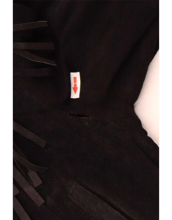 Jachetă vintage de piele intoarsa pentru femei IT 50 XL Cowboy din piele neagra