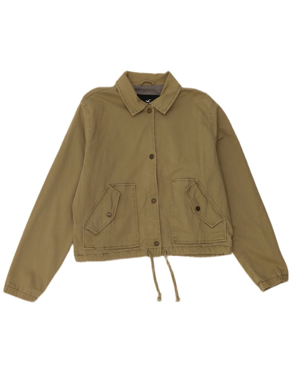 Jachetă Hollister pentru femei Crop Bomber UK 16 Large Kaki Bumbac