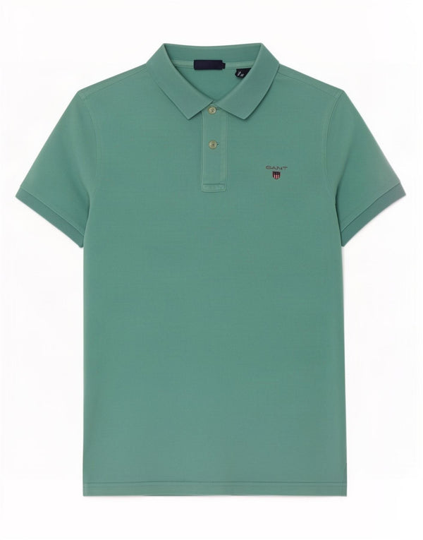 Cămașă polo pentru bărbați Gant XS, bumbac verde