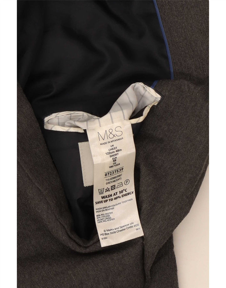 Marks & Spencer jachetă pentru bărbați cu 2 nasturi, UK 48 2XL, poliester gri