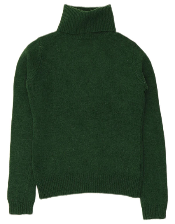 Pulover de damă Massimo Dutti cu decolteu rotund din lână verde mediu UK 12