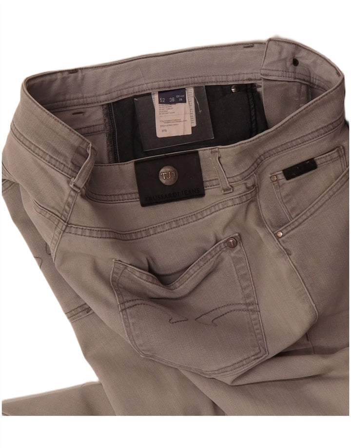 TRUSSARDI Mens Straight Jeans W36 L31 Grey Cotton