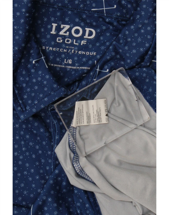 Tricou polo IZOD pentru bărbați, poliester cu pete albastre mari