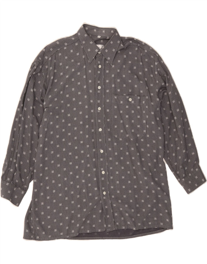 VINTAGE Mens Shirt Size 40 Medium Grey Check Vintage Vintage and Second-Hand Vintage from Messina Hembry 