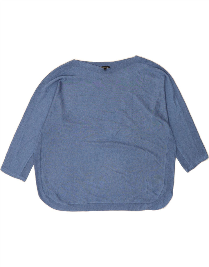 MASSIMO DUTTI Womens Oversized Boat Neck Jumper Sweater UK 16 Large Blue Vintage Massimo Dutti and Second-Hand Massimo Dutti from Messina Hembry 