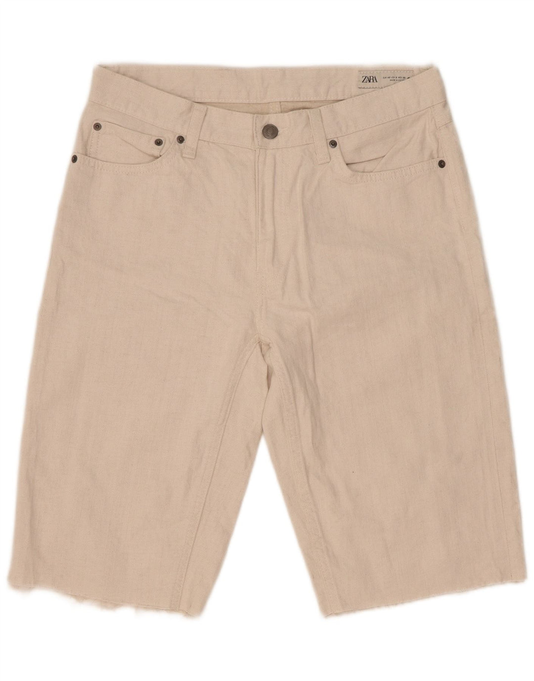 Pantaloni scurți din denim pentru femei Zara EU 40 Medium W30 Bumbac alb