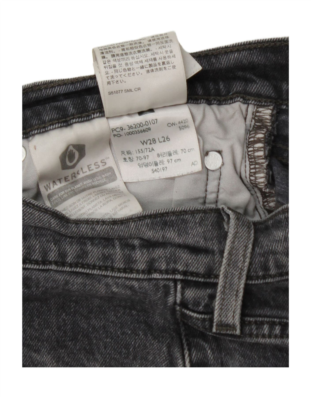 Blugi drepti 501 pentru femei LEVI'S W28 L26 bumbac negru