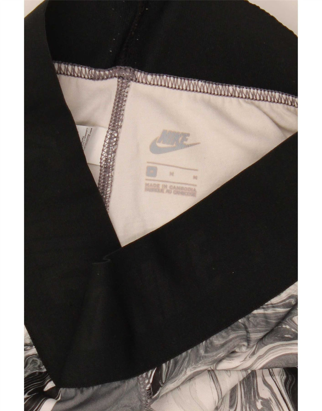 Leggings pentru femei Nike cu model abstract, UK 12, bumbac gri mediu