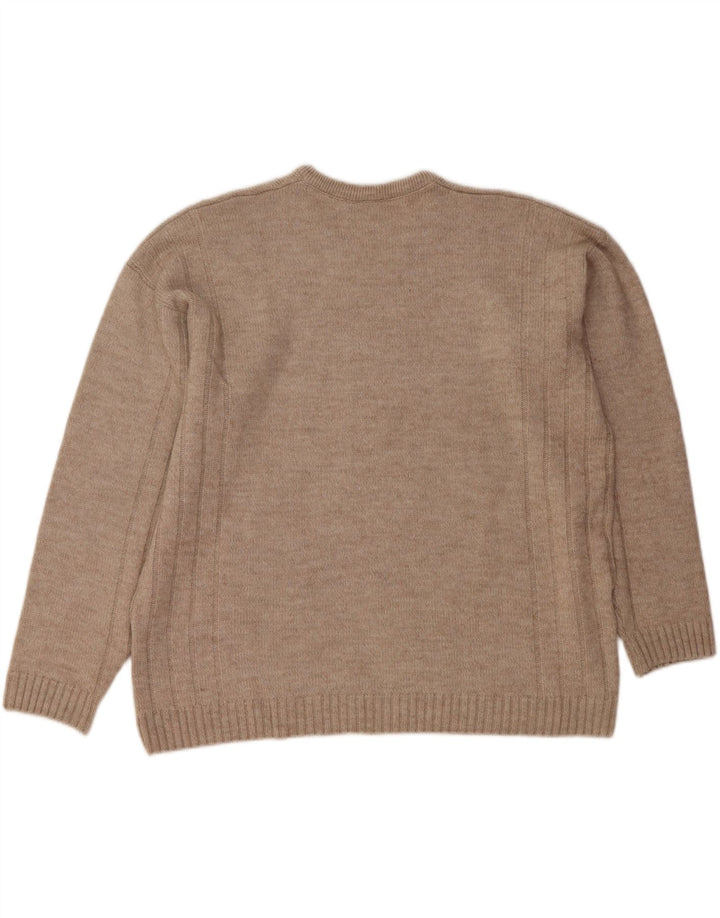 Pulover cu decolteu în V LACOSTE pentru bărbați Mărimea 7 2XL Lână bej