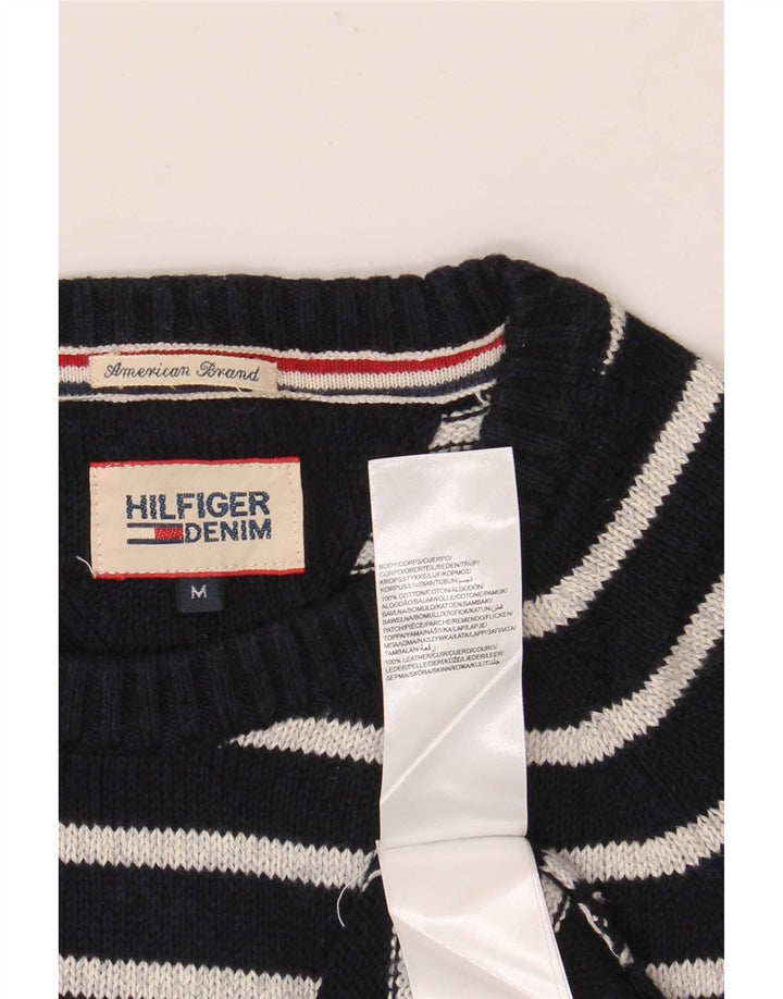 Pulover pentru bărbați Tommy Hilfiger, cu gât crew, în dungi, albastru bleumarin mediu