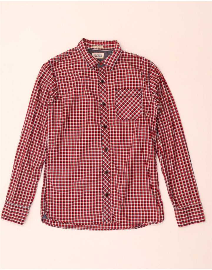 Cămașă Tommy Hilfiger pentru bărbați, din bumbac, roșu, vichy