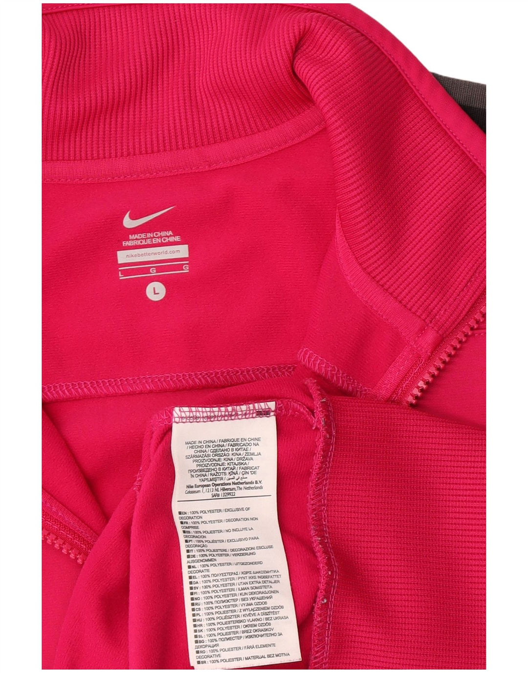 Jachetă de top pentru trening Nike pentru femei UK 14, mare, roz, poliester color bloc