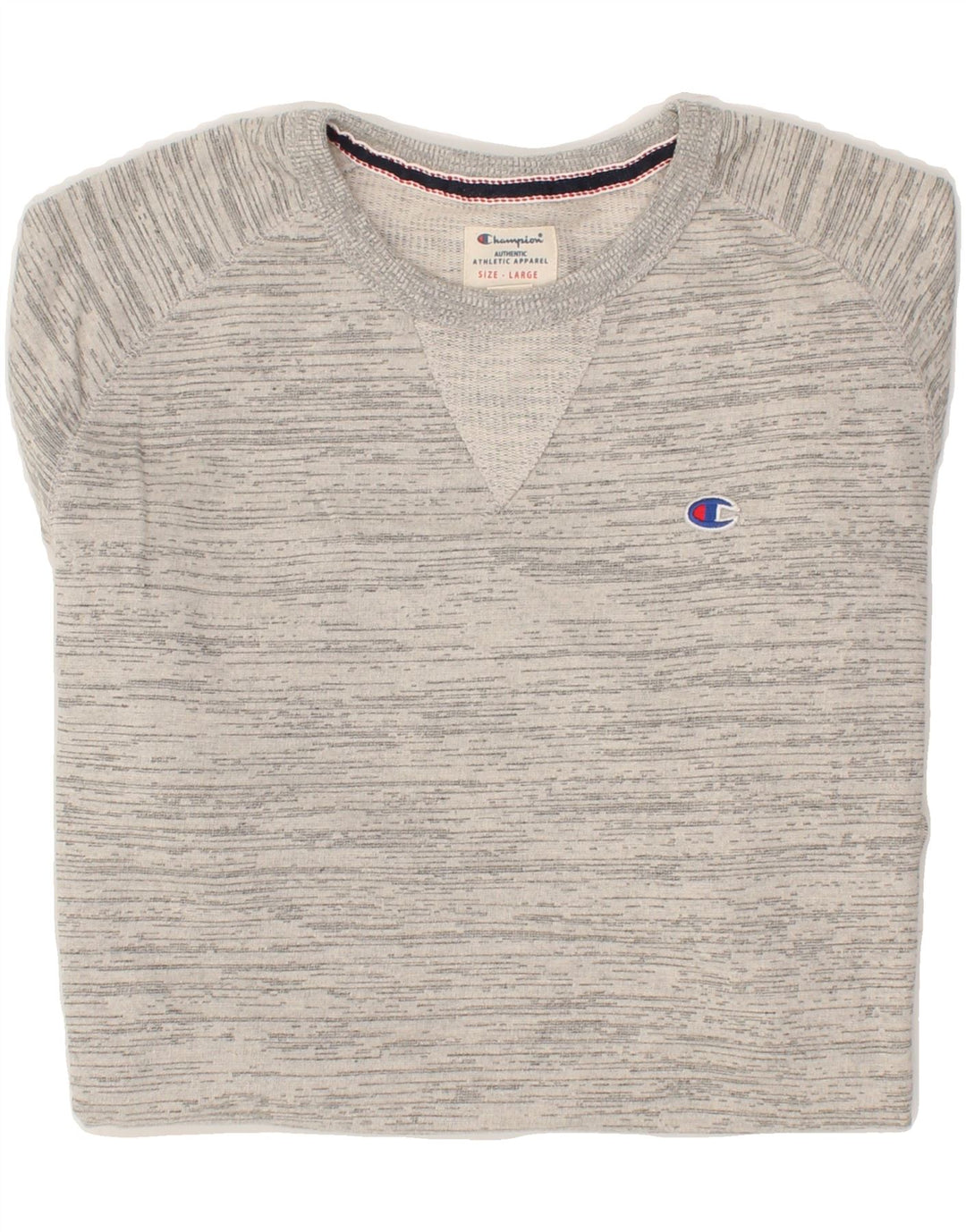 CHAMPION Mens Sweatshirt Jumper Large Grey Pinstripe Cotton Vintage Champion and Second-Hand Champion from Messina Hembry 