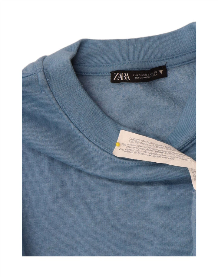 Pulover pentru damă Zara Crop Pulover UK 10 Small Blue Poliester