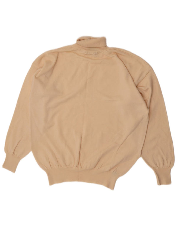 Pulover vintage pentru bărbați cu gât rulat XL lână bej