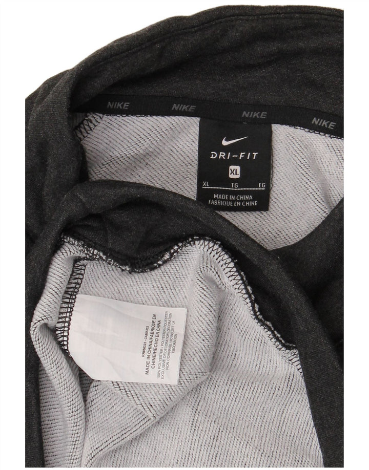 Hanorac pentru bărbați Nike Dri Fit, cu fermoar și gât, XL, poliester gri
