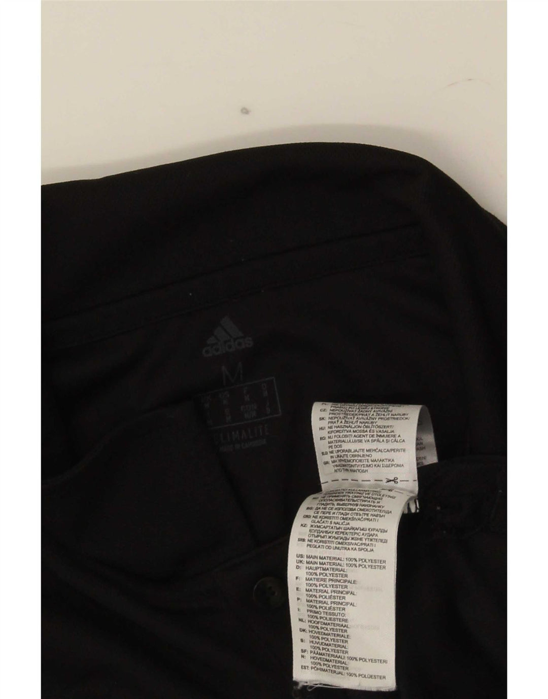 Tricou polo Adidas Climalite pentru bărbați, poliester mediu negru