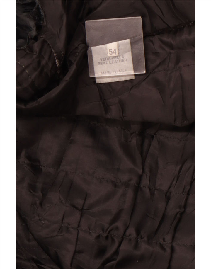 Jachetă de curse din piele pentru bărbați VINTAGE IT 54 2XL din piele neagră