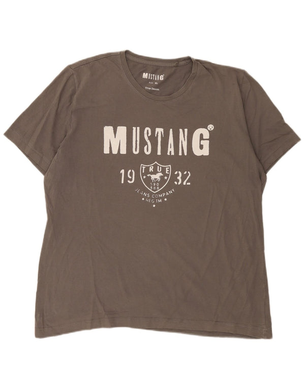 Tricou grafic pentru bărbați Mustang Top XL bumbac gri